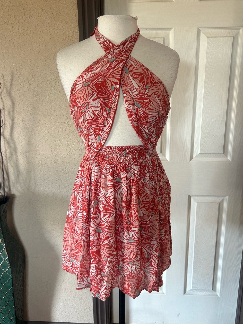 Free people Libby mini convertible halter floral dress